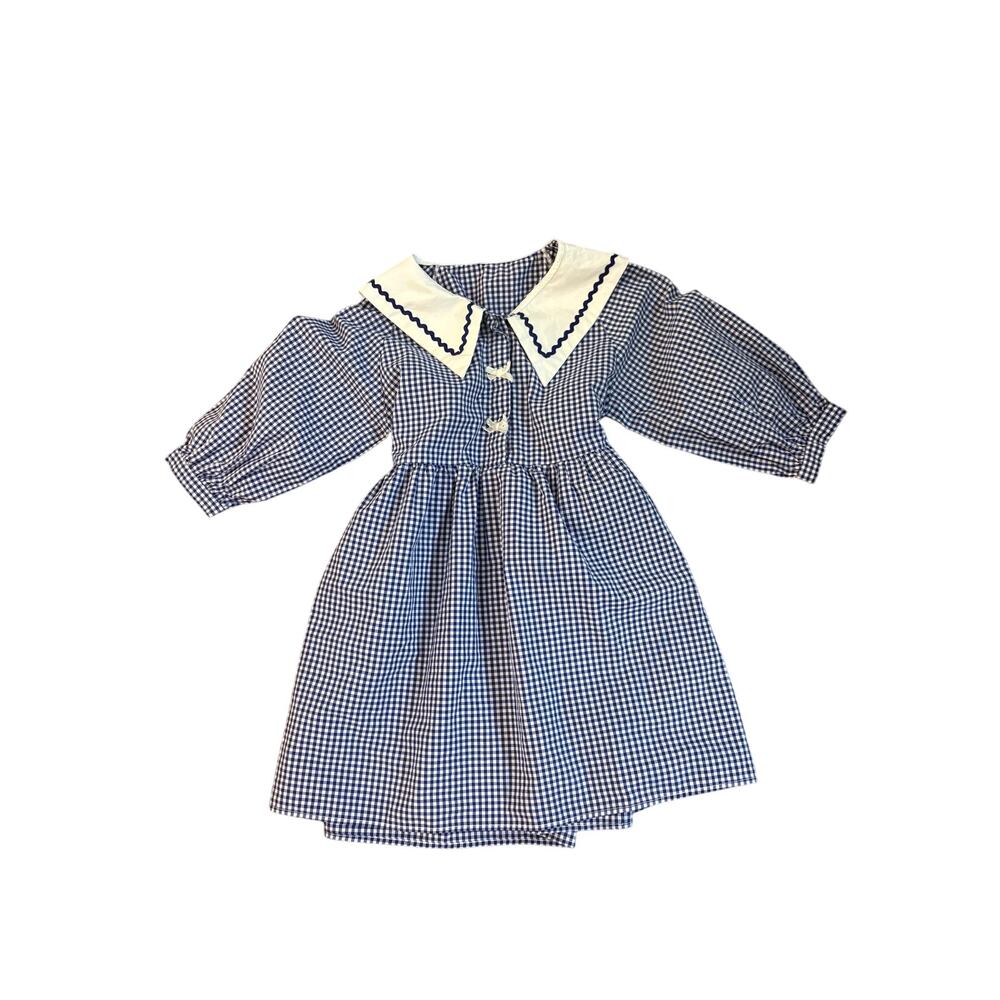 Girls CiCie Blue Gingham Dress Size XS 4/5‎ EUC